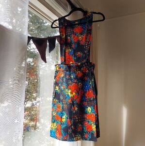 Vintage Floral Skort with Red and Blue Accents